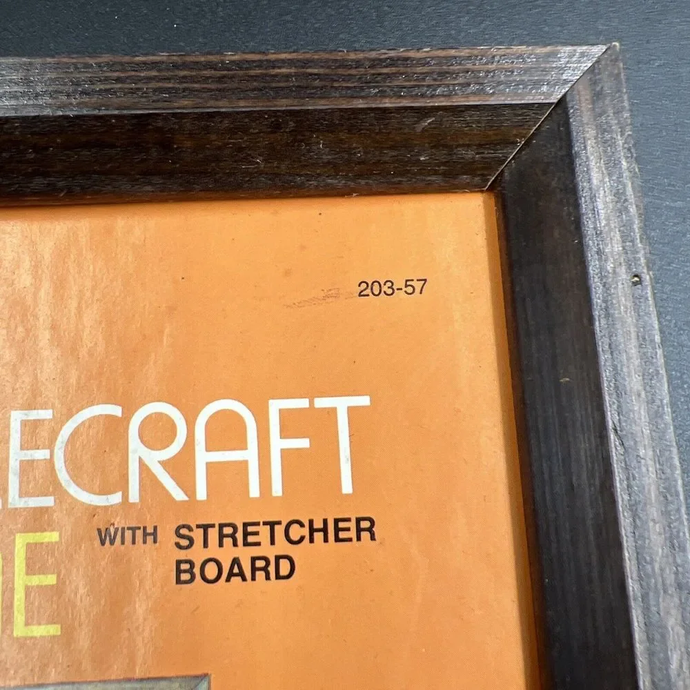 Vintage 5x7 Needlecraft Frame‎ Only Walnut Finish Solid Oak #203-57